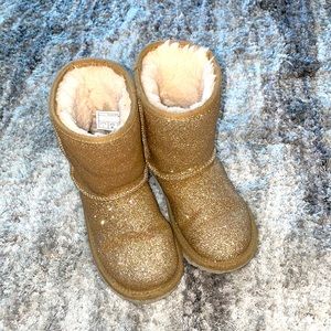 Uggs Sz 12 Toddler Dull Gold Glitter